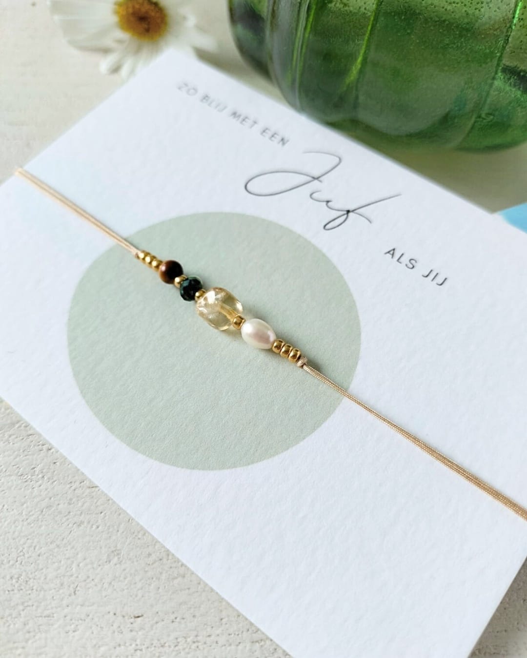 Juffenarmbandje met edelstenen – Bedankt juf!