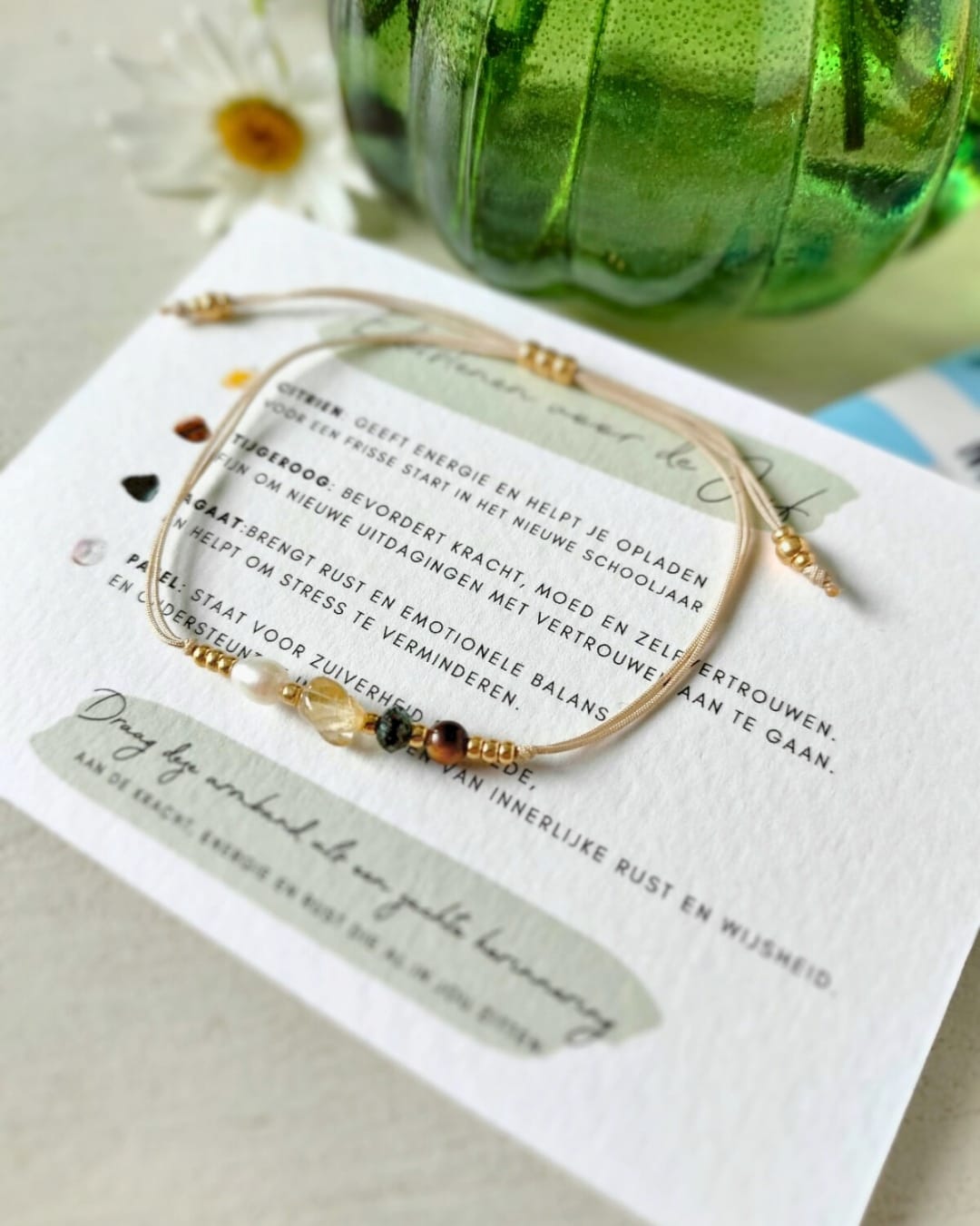Juffenarmbandje met edelstenen – Bedankt juf!