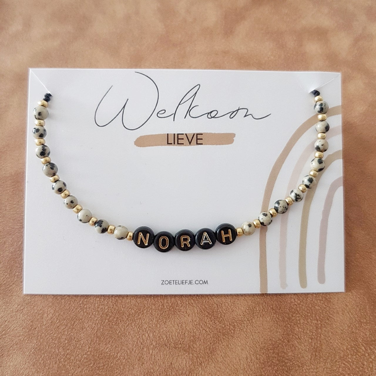 Naam Armbandje met Dalmatiër Jaspis – Persoonlijk, Krachtig & Betekenisvol