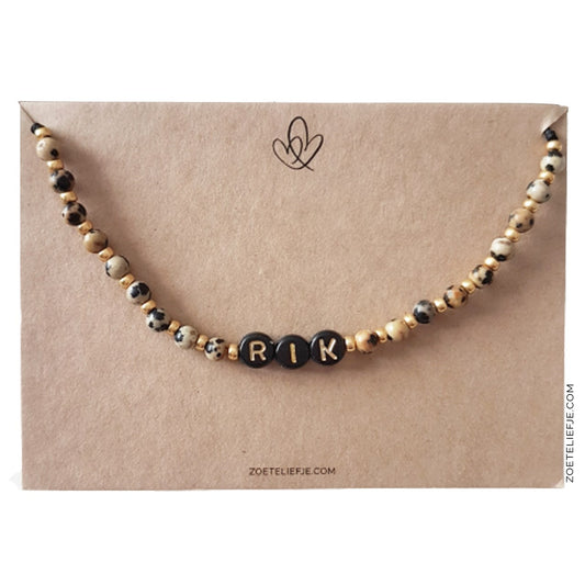 Naam Armbandje met Dalmatiër Jaspis – Persoonlijk, Krachtig & Betekenisvol