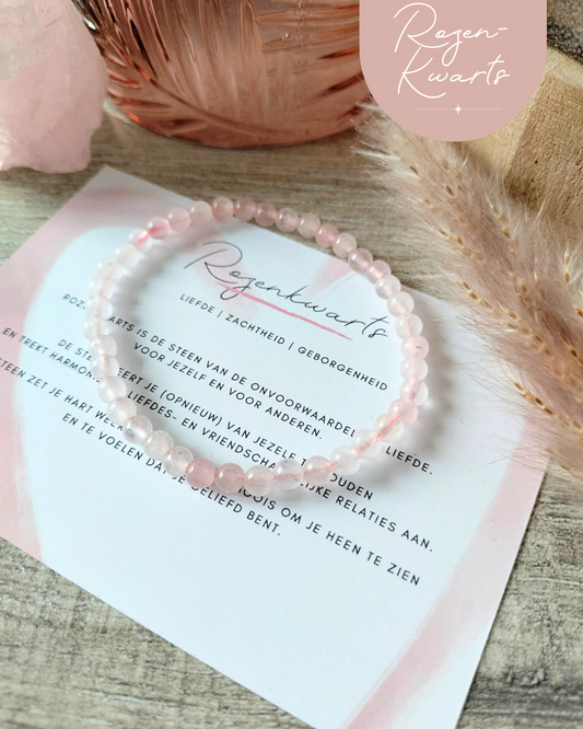 Rozenkwarts Kogelarmband – Voor Onvoorwaardelijke Liefde en Verbinding