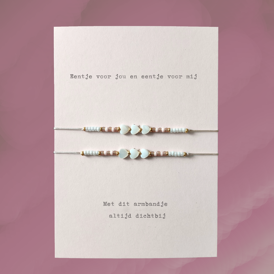 Armbandenset Moeder & Dochter – Hartje