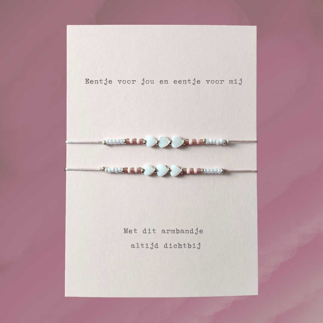 Armbandenset Moeder & Dochter – Hartje
