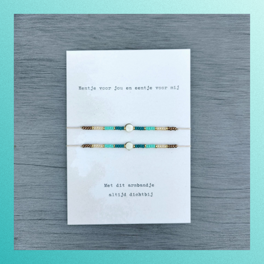 Armbandenset ‘Blue Beach Connection’ – voor moeder & kind
