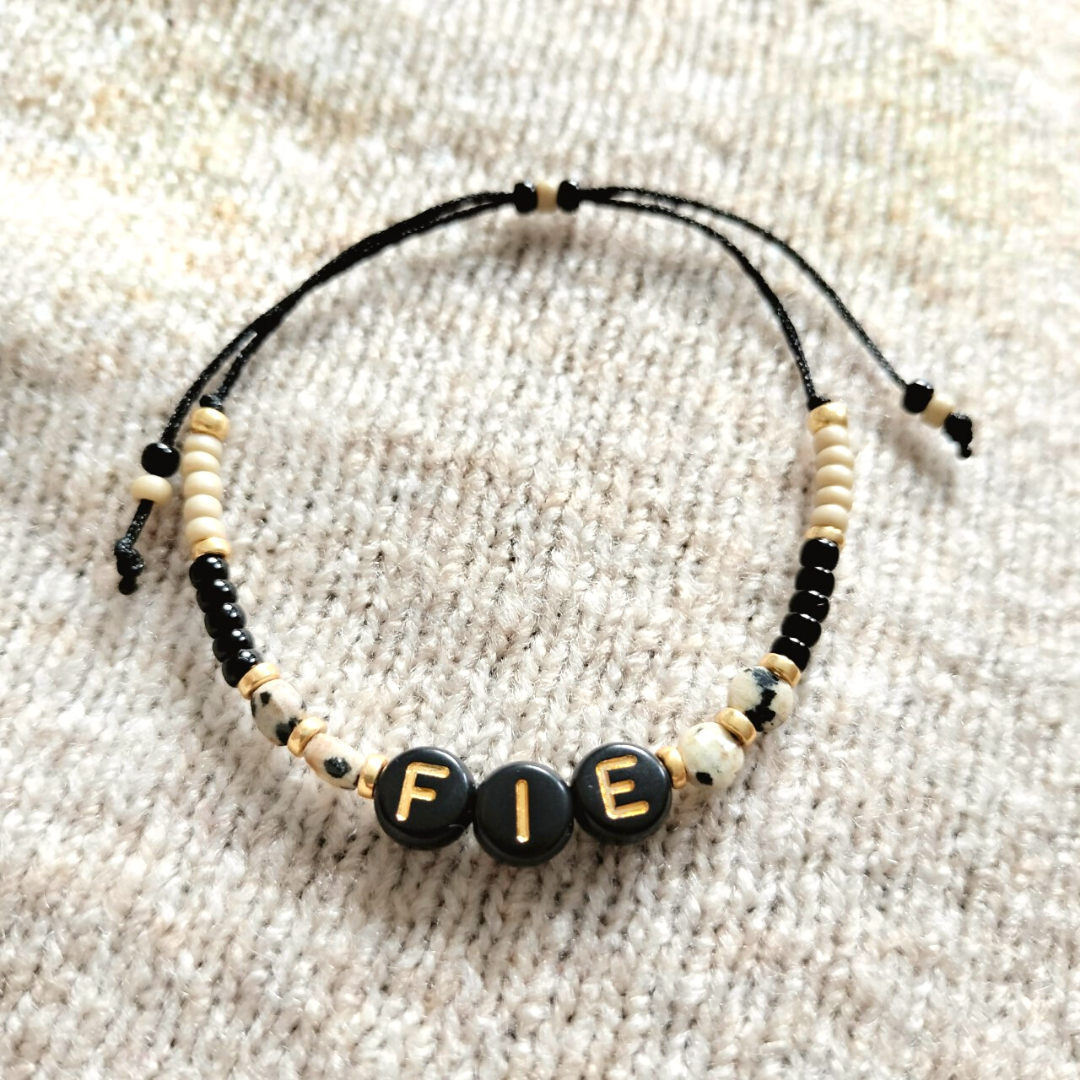 Naam Armbandje met Facet Dalmatiër Jaspis – Elegant, Uniek & Persoonlijk