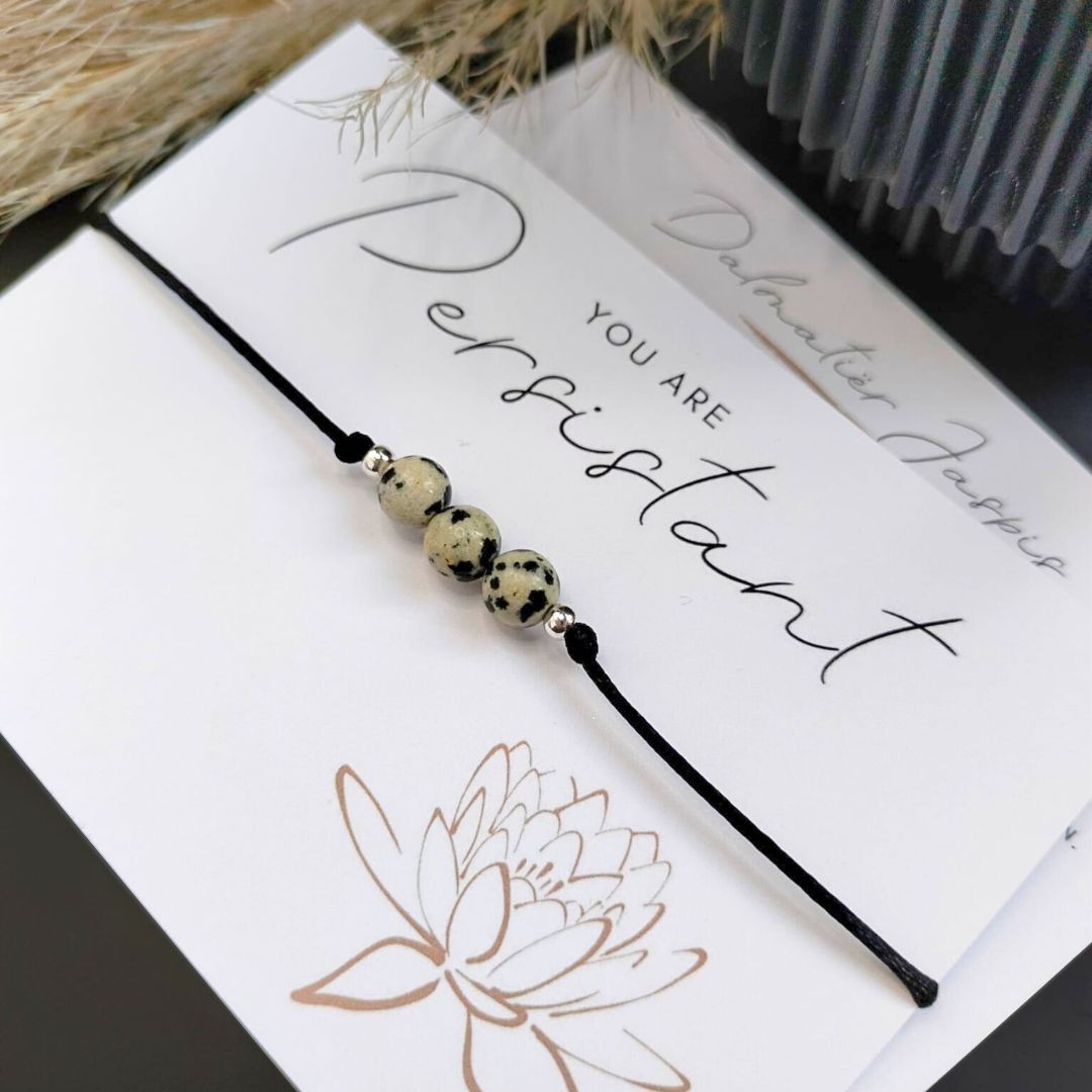 Satijnen Armband met Dalmatiër Jaspis – Innerlijke Kracht en Doorzettingsvermogen
