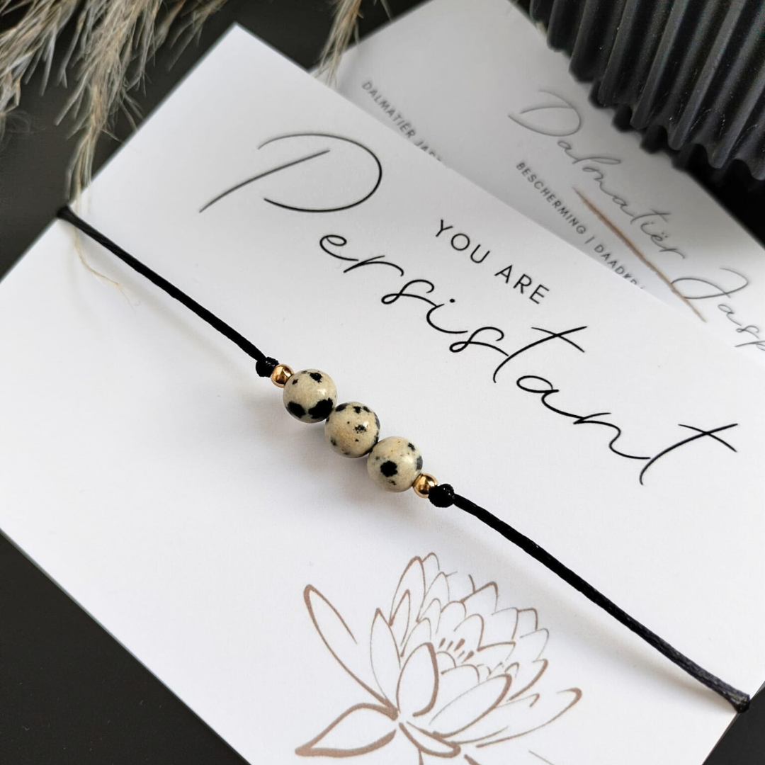 Satijnen Armband met Dalmatiër Jaspis – Innerlijke Kracht en Doorzettingsvermogen