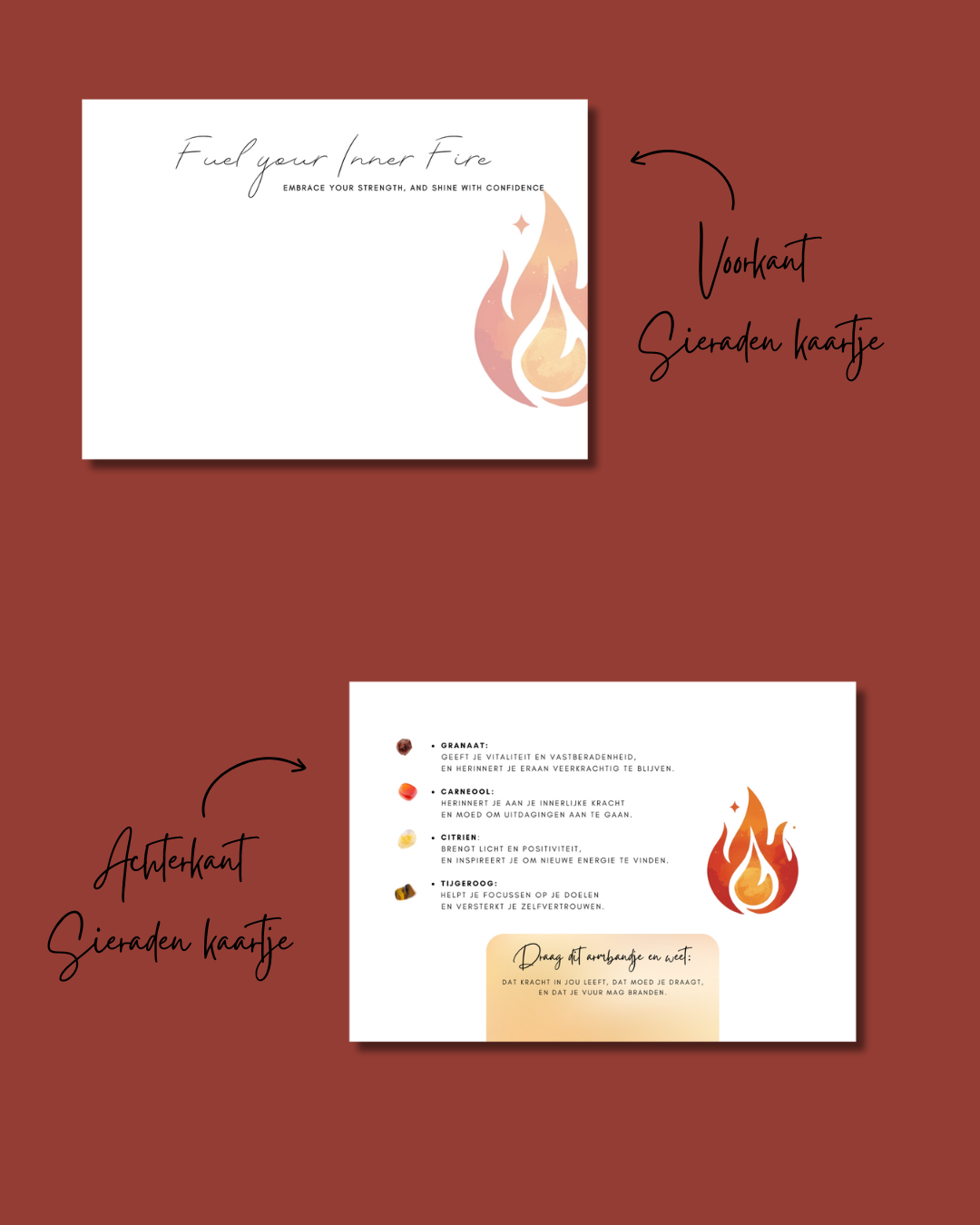 Innerfire Armband – Granaat, Carneool, Citrien & Tijgeroog