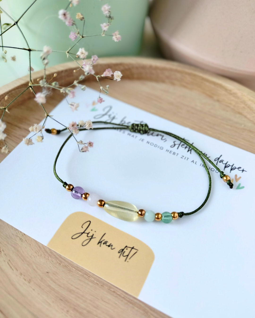 Back to School Edelsteen Armbandje Jongens – ‘Slim, sterk en dapper’