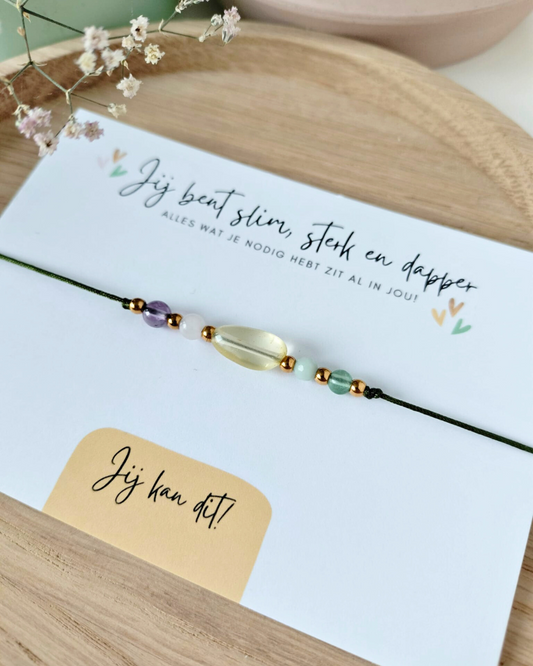 Back to School Edelsteen Armbandje Jongens – ‘Slim, sterk en dapper’