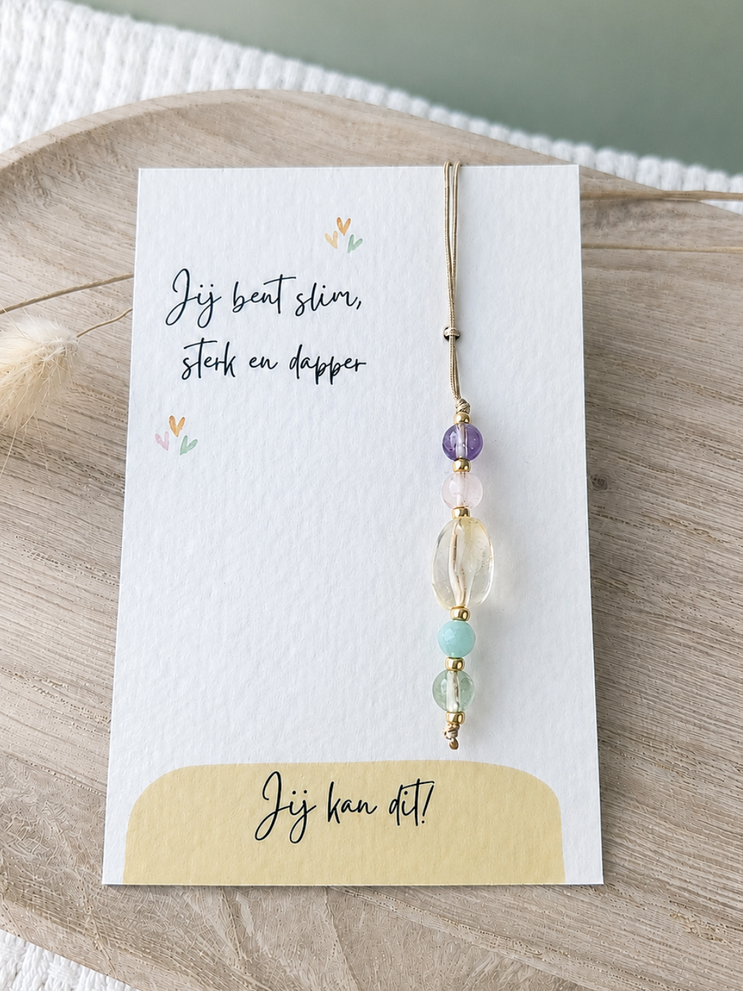 Back to School Edelsteen Hanger – ‘Slim, sterk en dapper’