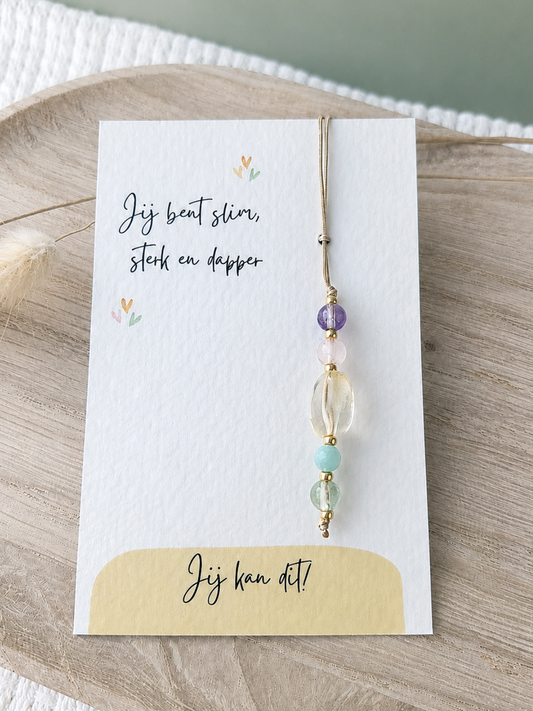 Back to School Edelsteen Hanger – ‘Slim, sterk en dapper’