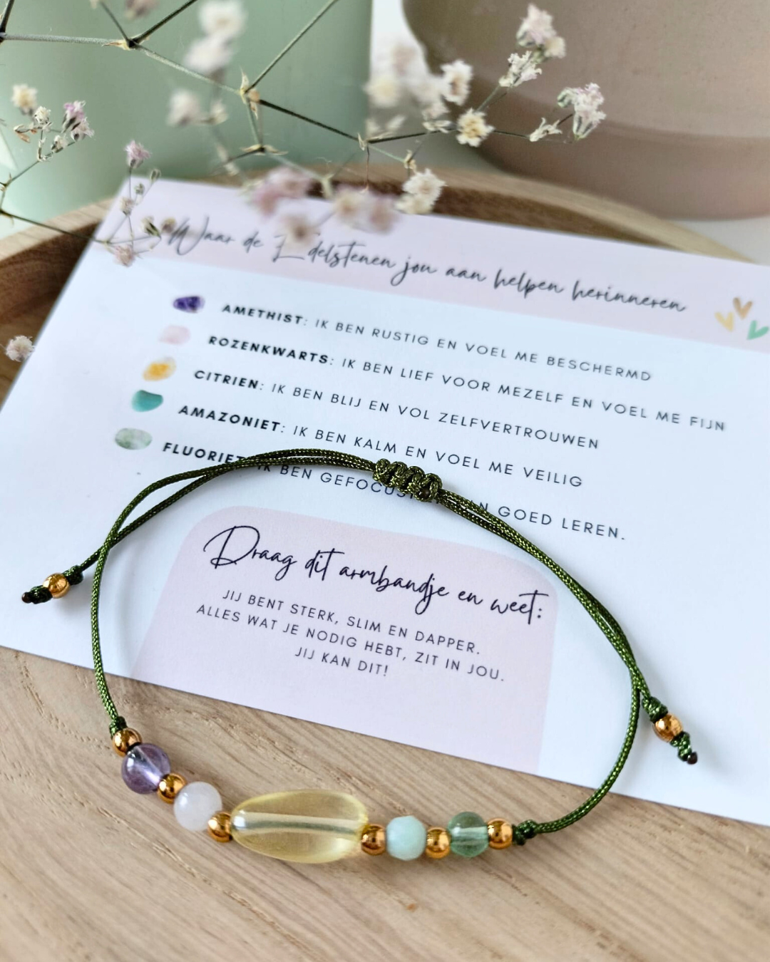 Back to School Edelsteen Armbandje Jongens – ‘Slim, sterk en dapper’