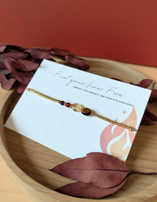 Innerfire Armband – Granaat, Carneool, Citrien & Tijgeroog