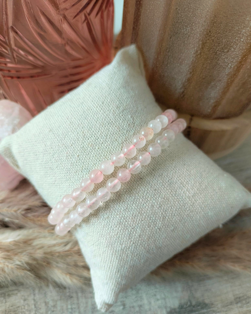 CrystalAge Taurus Birthstone Armband - Rozenkwarts : CrystalAge CrystalAge Taurus Birthstone Armband - Rozenkwarts : CrystalAge