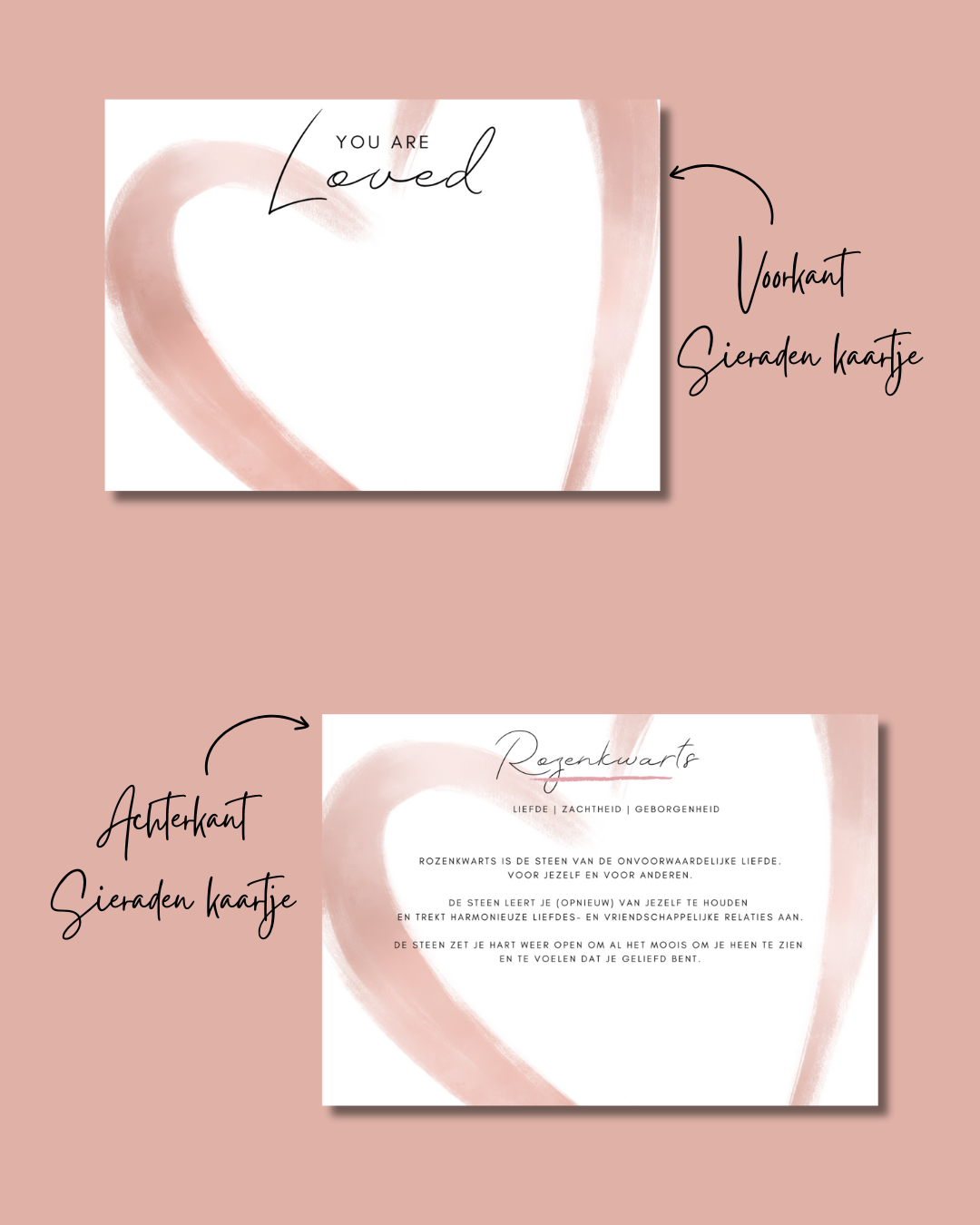 Satijnen Armbandje met Rozenkwarts Hartje — Voor Liefde, Zachtheid en Geborgenheid