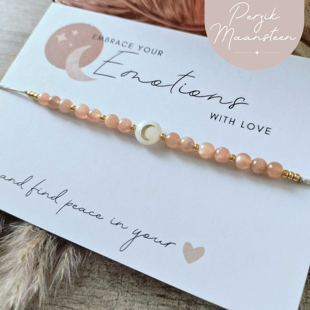 Perzik Maansteen Armband – Balans & Zelfliefde