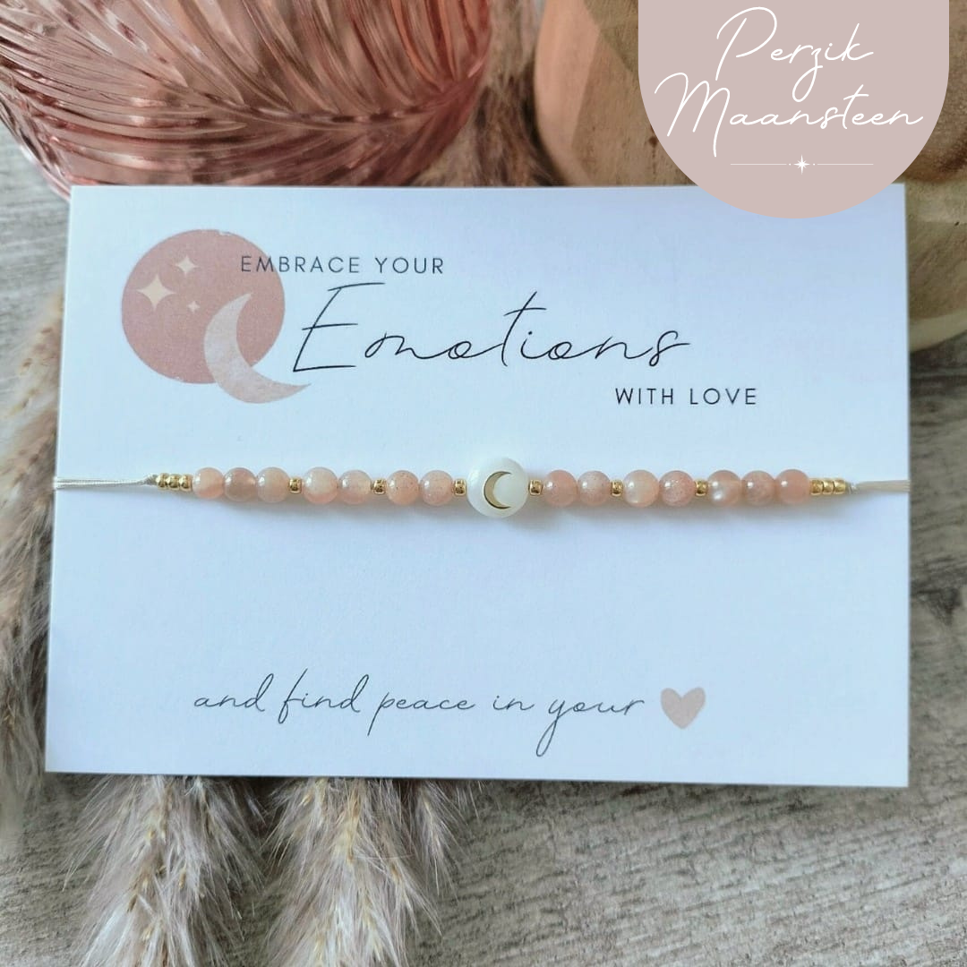 Perzik Maansteen Armband – Balans & Zelfliefde