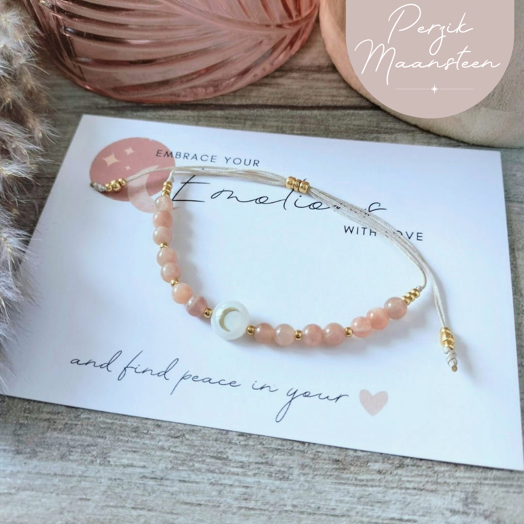 Perzik Maansteen Armband – Balans & Zelfliefde