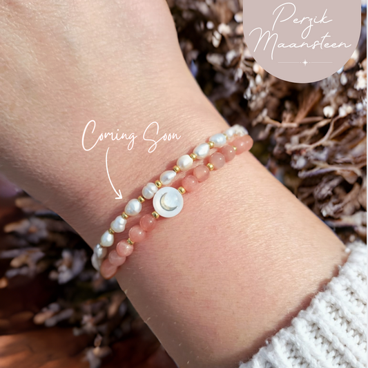 Perzik Maansteen Armband – Balans & Zelfliefde