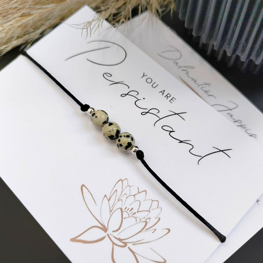 Satijnen Armband met Dalmatiër Jaspis – Innerlijke Kracht en Doorzettingsvermogen
