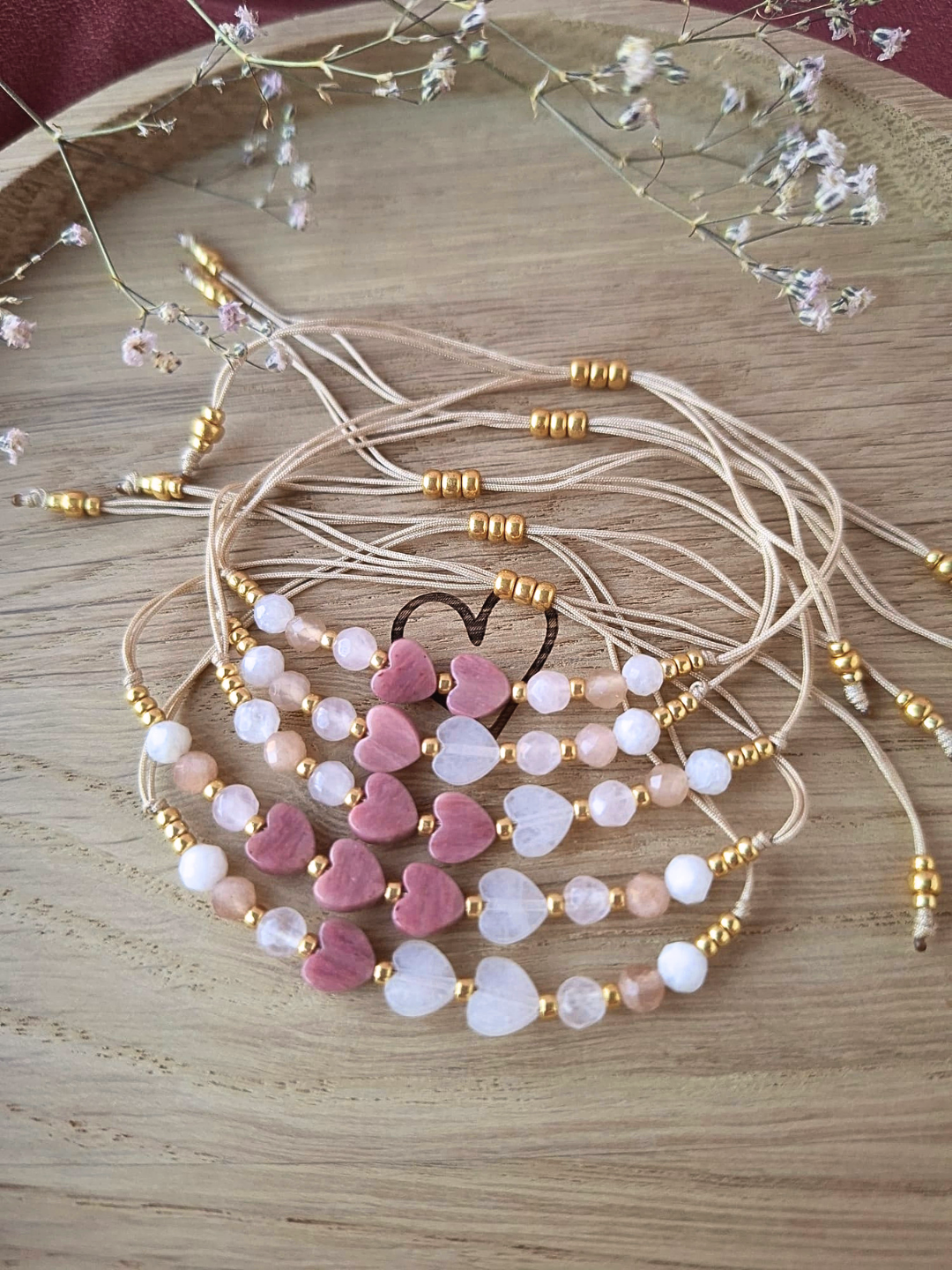 Voor altijd verbonden - mama armbandje met hartjes
