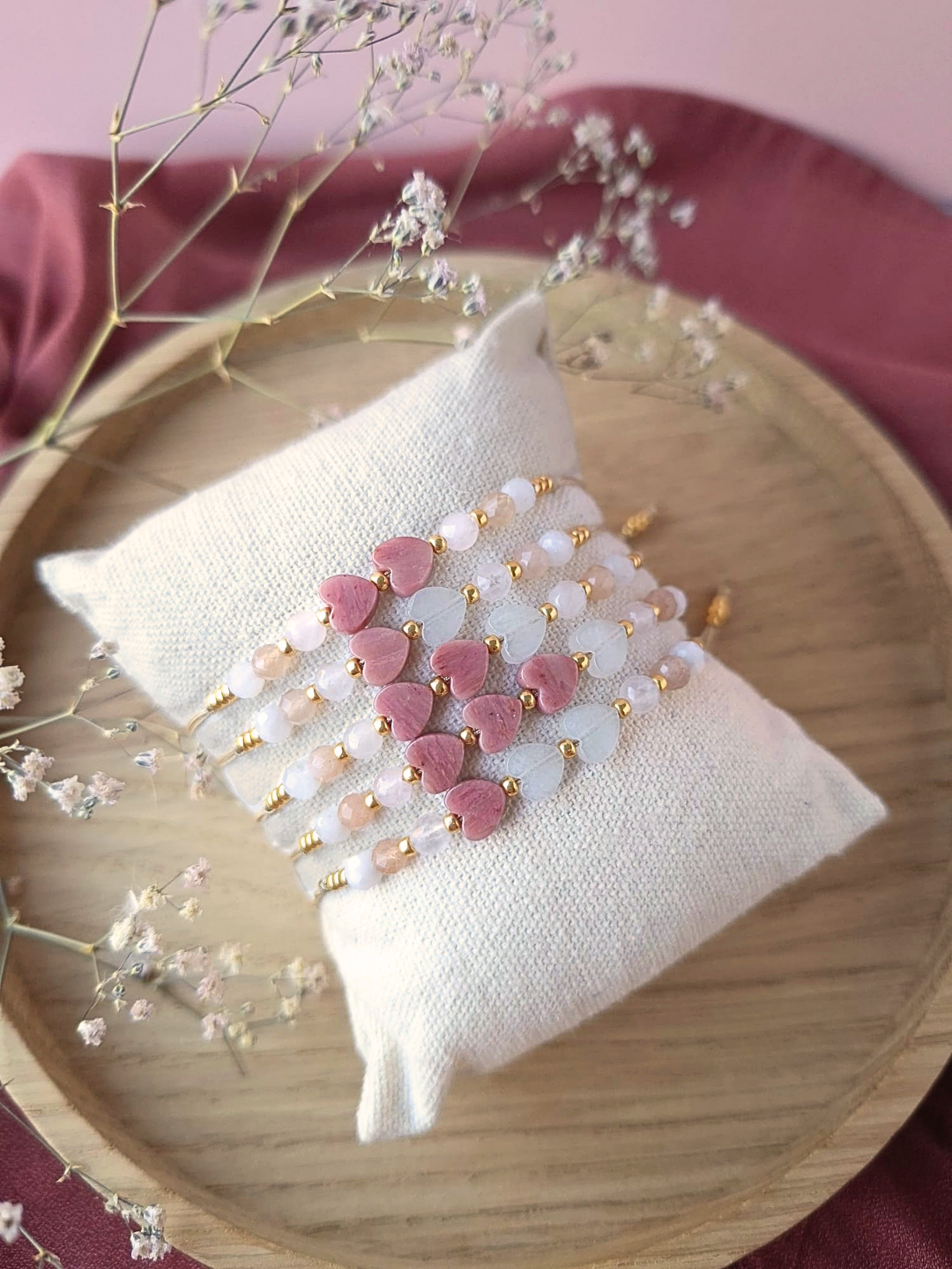Voor altijd verbonden - mama armbandje met hartjes