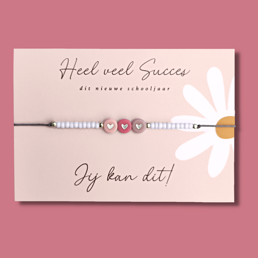 Wensarmbandje ‘Jij kan dit!’ – Back to School Hartje